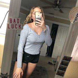 Forever 21 grey long sleeve with buttons